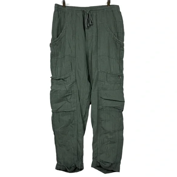 Free People Olive Green Straight Leg Pants - Picture 2 of 6